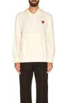 Худи Comme des Garçons Pullover With Red Emblem, слоновая кость - фото 3