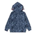 Худи BAPE Kids Wild Leopard Pattern Shark Zip Hoodie, Blue - фото 2