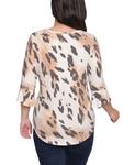 Женский пуловер с рукавами 3/4 "колокол" NY Collection, Leopard - фото 4