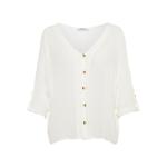 Блузка Pieces Sanne Fold-Up, белый - фото 3