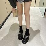 Женские лоферы Ouumeis черно-бежевые, экрю - фото 5