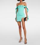 Мини-платье с рюшами David Koma, зеленый - фото 2