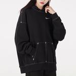 Свитер embroidered logo loose hoodie black Nike, черный - фото 4