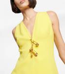 Шелковое мини-платье Safety Pin VERSACE, желтый - фото 4