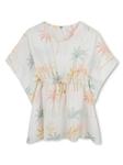 Chloé Kids платье с принтом Palm Grove, белый - фото