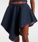 Асимметричная джинсовая мини-юбка Triangle Alaïa, Bleu Denim - фото 4