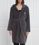 Халат однотонный Relaxed fit Boss, черный - фото