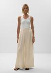 Брюки OYSHO STRIPED WIDE-LEG, Beige - фото 6
