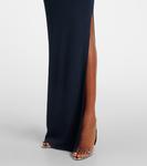 Платье с драпировкой и халтернеем Aya Muse, темно-синий - фото 6