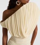 Асимметричное плиссированное мини-платье Magda Butrym, Beige - фото 4