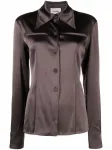 Рубашка с объемным воротником Nanushka, коричневый - фото