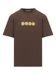 Футболка с принтом смайликов BARROW, коричневый - фото