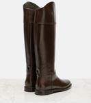 Сапоги Monili из кожи до колена Brunello Cucinelli, Testa Moro - фото 2