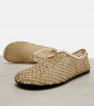 Балетки с рыбьей сеткой Floaty Loro Piana, Rocher Gold/Silver D - фото 5