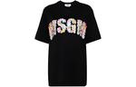Футболка с цветочным принтом логотипа MSGM, черный - фото