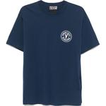 Футболка с V-образным логотипом VERSACE JEANS COUTURE, синий - фото