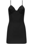 Платье мини с V-образным вырезом и кристаллами AREA, черный - фото