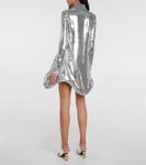 Мини-платье-поло с пайетками JW Anderson, серебряный - фото 3