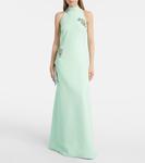 Платье Присциллы из крепа с декором Safiyaa, Brook Green With Silver - фото 2