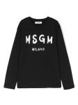 MSGM Kids футболка с логотипом, черный - фото