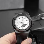 CASIO Часы Retrofit Series Quartz Movement Fluoroelastomer Strap Watch Unisex White Dial, Panda - фото 2