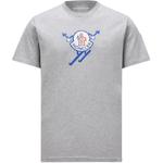 Футболка с принтом логотипа Moncler, серая - фото