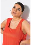 Топ Ulla Popken SQUARE NECK TANK, Orange - фото 3