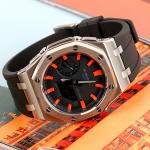 Часы Casio G-Shock Analog-Digital 2100 Series, арт. GA-2100-1A1, 44 мм, черный/серебристый/черно-оранжевый - фото 4