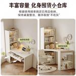 Угловой письменный стол Naijia 120 см с книжными полками, Abstract Ivory White, двойной ящик - фото 6