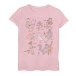 Футболка с рисунком All The Cats для девочек 7–16 лет Disney's The Aristocats, розовый - фото