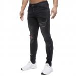 Мужские рваные джинсы скинни Eto, черный - фото