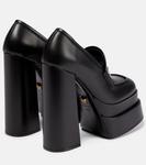 Кожаные туфли-лоферы Aevitas на платформе Versace, Black-Gold - фото 3