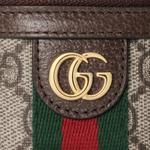 GUCCI Сумка на запястье из кожи и панелированного холста - фото 5