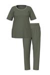 Пижама Ulla Popken, оливковый - фото