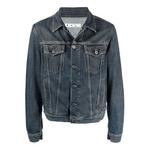 Куртка ss21 logo pattern printing denim jacket loose fit denim blue Off-White, синий - фото