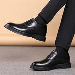 Мужские туфли JIETEGONGYANG черные со скрытой платформой - фото 7