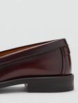 Классические кожаные лоферы Mango, Dark Red - фото 3