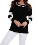 Полосатый свитер с воротником-хомут черного цвета Multi ANGEL - фото