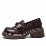 YEARCON Лоферы женские, черно-коричневые - фото