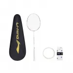Li-Ning Thunder Mini Cannon Full Carbon бадминтонная ракетка Offensive Type Heavy Head, Stiff Shaft Entry level, white racket+racket cover+feather yarn+grip tape *1 (purple star) - фото 4
