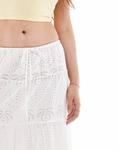 Юбка макси South Beach Broderie белого цвета - фото 4