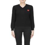 Свитер v-neck pullover red emblem 'black' Comme Des Garcons Play, черный - фото 2