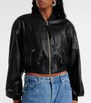 Плетеная укороченная куртка-бомбер Rotate, черный - фото 5