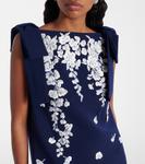 Платье-трапеция с вышитым бантом Carolina Herrera, Midnight Multi - фото 4