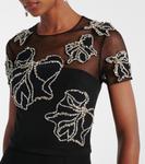 Украшенное креповое платье Safiyaa, Black With Crystal - фото 4