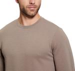 GUESS Mens Long Sleeve Linear Texture Jersey Crew, Walnut Shell - фото 3