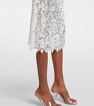 Опалиновая юбка миди с пайетками Christopher Esber, Silver - фото 5