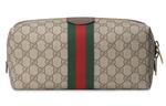 GUCCI Savoy Canvas With Leather Clutch Medium Unisex Ebony/Brown - фото 2