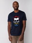 Футболка wat? Apparel T-Shirt Hipster Skull, темно-синий - фото