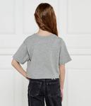 Футболка детская Ralph Lauren укороченная с принтом, серый - фото 3